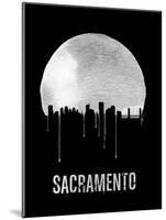 Sacramento Skyline Black-null-Mounted Art Print