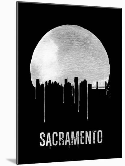 Sacramento Skyline Black-null-Mounted Art Print