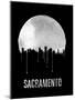 Sacramento Skyline Black-null-Mounted Art Print