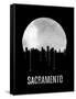 Sacramento Skyline Black-null-Framed Stretched Canvas