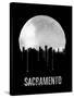 Sacramento Skyline Black-null-Stretched Canvas