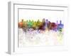 Sacramento Skyline in Watercolor Background-paulrommer-Framed Art Print