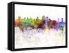 Sacramento Skyline in Watercolor Background-paulrommer-Framed Stretched Canvas