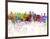 Sacramento Skyline in Watercolor Background-paulrommer-Framed Art Print