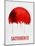 Sacramento Skyline Red-null-Mounted Art Print