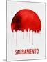 Sacramento Skyline Red-null-Mounted Art Print