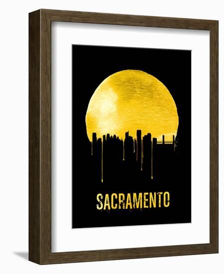 Sacramento Skyline Yellow-null-Framed Art Print