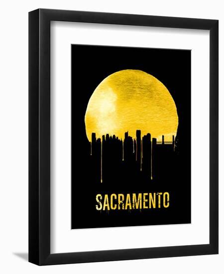 Sacramento Skyline Yellow-null-Framed Art Print