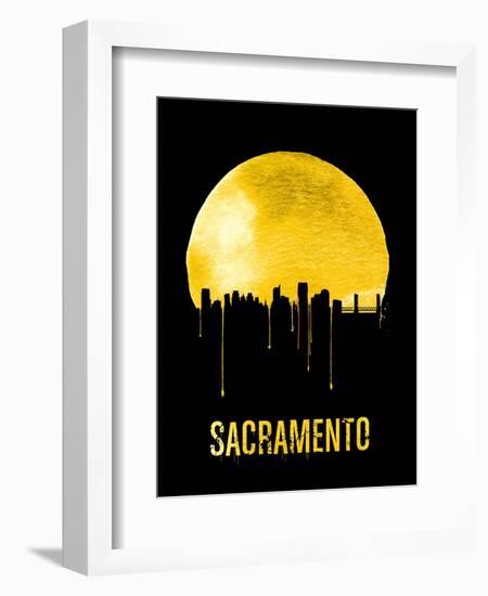 Sacramento Skyline Yellow-null-Framed Art Print