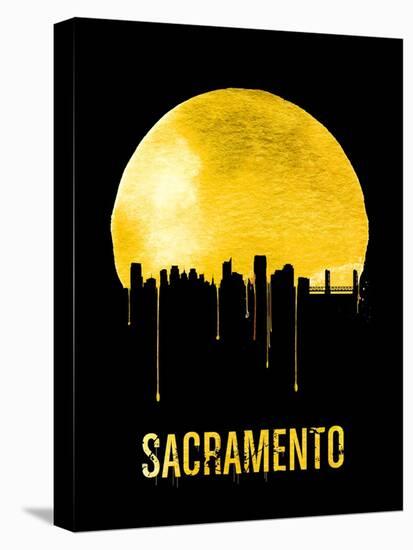 Sacramento Skyline Yellow-null-Stretched Canvas