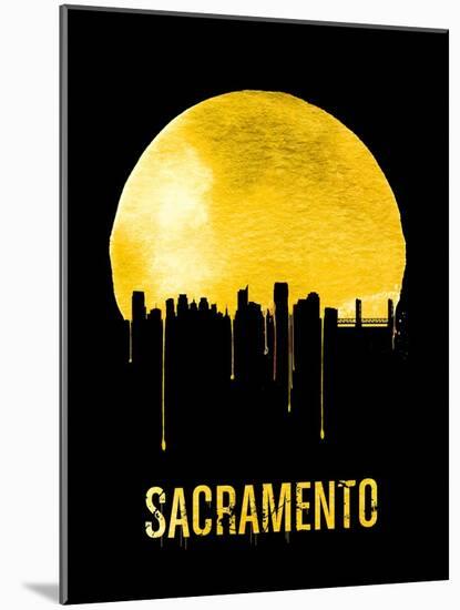 Sacramento Skyline Yellow-null-Mounted Art Print