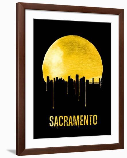 Sacramento Skyline Yellow-null-Framed Art Print