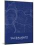 Sacramento, United States of America Blue Map-null-Mounted Poster