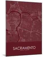 Sacramento, United States of America Red Map-null-Mounted Poster