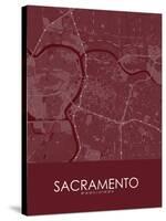 Sacramento, United States of America Red Map-null-Stretched Canvas