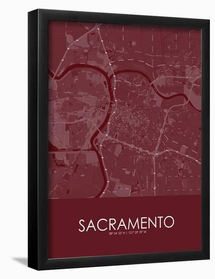 Sacramento, United States of America Red Map-null-Framed Poster