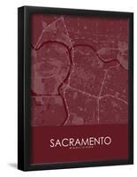 Sacramento, United States of America Red Map-null-Framed Poster