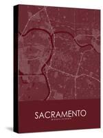 Sacramento, United States of America Red Map-null-Stretched Canvas