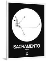 Sacramento White Subway Map-NaxArt-Framed Art Print
