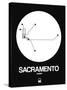 Sacramento White Subway Map-NaxArt-Stretched Canvas