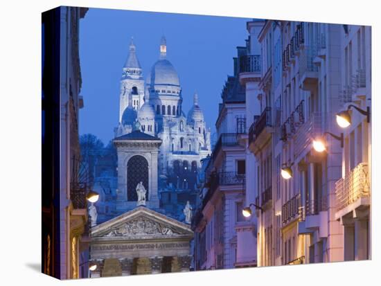 Sacre Coeur and Notre Dame de Lorette, Paris, France-Walter Bibikow-Stretched Canvas