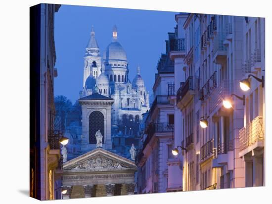 Sacre Coeur and Notre Dame de Lorette, Paris, France-Walter Bibikow-Stretched Canvas