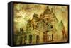 Sacre Coeur - Artwork In Painting Style-Maugli-l-Framed Stretched Canvas