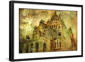 Sacre Coeur - Artwork In Painting Style-Maugli-l-Framed Art Print