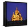 Sacre Coeur Basilica at Night, Paris, France-Roy Rainford-Framed Stretched Canvas