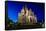 Sacre Coeur Cathedral on Montmartre Hill at Dusk, Paris, France-anshar-Framed Stretched Canvas