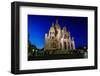 Sacre Coeur Cathedral on Montmartre Hill at Dusk, Paris, France-anshar-Framed Photographic Print