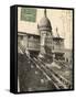 Sacre Coeur, Montmartre, with the Funiculaire-null-Framed Stretched Canvas