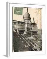 Sacre Coeur, Montmartre, with the Funiculaire-null-Framed Photographic Print