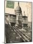 Sacre Coeur, Montmartre, with the Funiculaire-null-Mounted Photographic Print