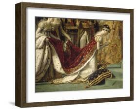 Sacre de l'empereur Napoléon et couronnement de l'impératrice Joséphine-Jacques-Louis David-Framed Giclee Print