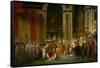 Sacre De Napoleon (Coronation) in Notre-Dame De Paris by Pope Pius VII, December 2, 1804-Jacques-Louis David-Framed Stretched Canvas