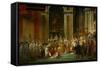 Sacre De Napoleon (Coronation) in Notre-Dame De Paris by Pope Pius VII, December 2, 1804-Jacques-Louis David-Framed Stretched Canvas