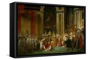 Sacre De Napoleon (Coronation) in Notre-Dame De Paris by Pope Pius VII, December 2, 1804-Jacques-Louis David-Framed Stretched Canvas