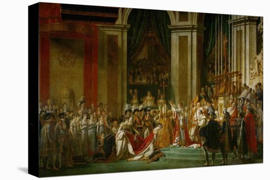 Sacre De Napoleon (Coronation) in Notre-Dame De Paris by Pope Pius VII, December 2, 1804-Jacques-Louis David-Stretched Canvas