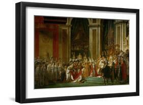 Sacre De Napoleon (Coronation) in Notre-Dame De Paris by Pope Pius VII, December 2, 1804-Jacques-Louis David-Framed Giclee Print