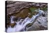 Sacred Dancing Cascade in McDonald Creek in Glacier National Park, Montana, USA-Chuck Haney-Stretched Canvas
