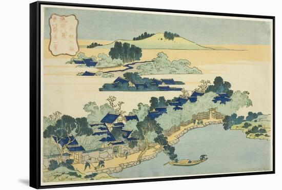 Sacred Fountain at Castle Peak (Jogaku Reisen), C.1832-Katsushika Hokusai-Framed Stretched Canvas