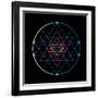 Sacred Geometry and Alchemy Symbol Sri Yantra, Formed by Nine Interlocking Triangles that Surround-MaddyZ-Framed Art Print