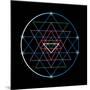 Sacred Geometry and Alchemy Symbol Sri Yantra, Formed by Nine Interlocking Triangles that Surround-MaddyZ-Mounted Art Print