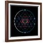 Sacred Geometry and Alchemy Symbol Sri Yantra, Formed by Nine Interlocking Triangles that Surround-MaddyZ-Framed Art Print