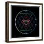 Sacred Geometry and Alchemy Symbol Sri Yantra, Formed by Nine Interlocking Triangles that Surround-MaddyZ-Framed Art Print