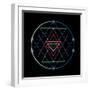 Sacred Geometry and Alchemy Symbol Sri Yantra, Formed by Nine Interlocking Triangles that Surround-MaddyZ-Framed Art Print