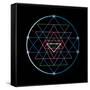 Sacred Geometry and Alchemy Symbol Sri Yantra, Formed by Nine Interlocking Triangles that Surround-MaddyZ-Framed Stretched Canvas