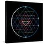 Sacred Geometry and Alchemy Symbol Sri Yantra, Formed by Nine Interlocking Triangles that Surround-MaddyZ-Stretched Canvas