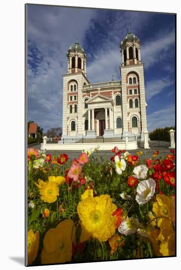Sacred Heart Basilica and Flowers, South Canterbury, New Zealand-David Wall-Mounted Photographic Print